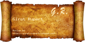 Girst Rupert névjegykártya
